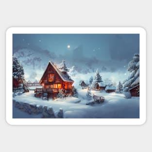 Winter Holiday Chrismas tree Landscap gift designs Series 06 Sticker